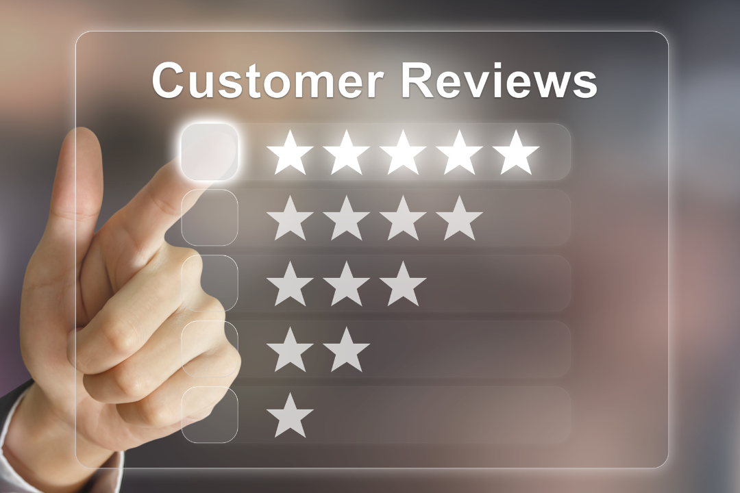 Customer testimonials and reviews displayed on a trustworthy website interface